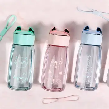 2020. aasta Uus Armas Kass Plastikust veepudel Kaasaskantav Pudel Mahla lekkimiskindlates Väljas Sport Reisimine, Telkimine Pudel