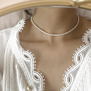 Elegantne Valge Kunstnahast Pärl Choker Kaelakee Suur Ring Pearl Pulm Kaelakee Naiste Võlu Ehted