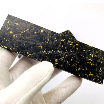 2tk kuldne Foolium Pulber Compression Paik Plaat DIY Nuga Käepide Materjal CF süsinikkiust Must Marmor Vaiguga 135X40X4mm