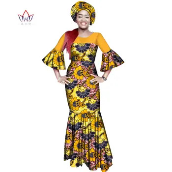 Aafrika Kleidid Naistele 2023 Uus Elegantne Boho Põletatud Varrukad Hommikumantlid Ruffles Suured Suurused Daamid Pikk Riietus WY2270