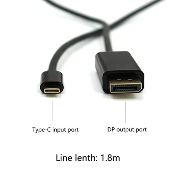 Wiistar USB-C-DP DisplayPort Kaabel Toetab 4K@60Hz USB-3.1 C-Tüüpi Ühilduv Thunderbolt-3 DP-Kaabel MacBook Air