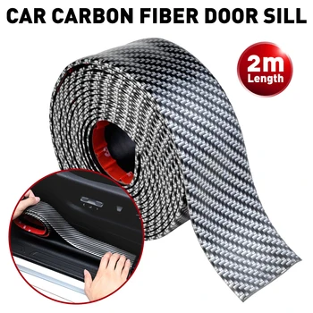 Auto-styling auto ukse Plaat-protector 3D Carbon Fiber kleebis Aknalaud Lohistama Kaas Anti Scratch tuning car universaalne auto Tarvikud