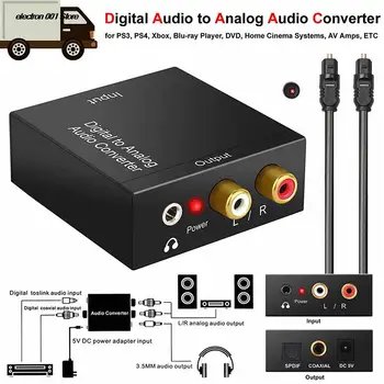 Spdif Digital Audio Dekooder Võimendi Tulus 3.5 Mm Jack Koaksiaal Optilise Kiu Digitaal-Analoog Audio Aux Rca L / R Converter