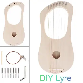 7 Stringid Lyre Harf DIY Kit Tahke Pärn String Instrument Käsitöö Maali Assamblee Amatöör Algaja Kid Lastel Lõbus