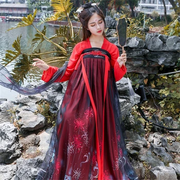 Hiina Folk Dance Traditsiooniline Hanfu Naiste Traditsioonilised Vana Kostüüm Festival Riided Kohus Retro Printsess Haldjas Kleit