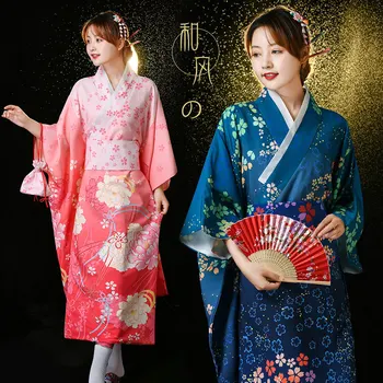 2022 Jaapani Riikliku Traditsiooniline Kimono Roosa Sinine Tüdruk Isiksuse Naiste Riided Ainulaadne Komplekt Riideid Jaapani kimono