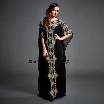 Abaya Luksuslik Maroko Seal Kaftan Kleit Moslemi Must Araabia Naiste Prindi Sifonki Maxi Kleidid Türgi Kimono Malaisia Rüü 2021