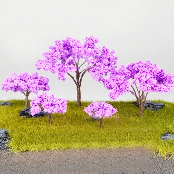 DIY Mudel, Värviline Lill, Puu 4-12cm Jaoks HO 1:87 Rongi Raudtee Liiva Tabel Hoone Garden Scene Paigutus Diorama Materjalide 5tk