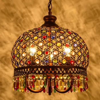 Malaisia Bohemia Ripats Lamp, Vintage Raua Kristall-Lampi Magamistuba, Söögituba Ripats Lamp Võistluskalendri ZM111804