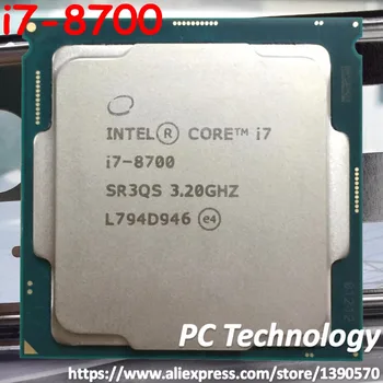 Algne Intel Core 8-seeria i7-8700 protsessor CPU 3.20 GHZ, 6-Core 12MB i7 8700 LGA1151 14nm 65W tasuta shipping