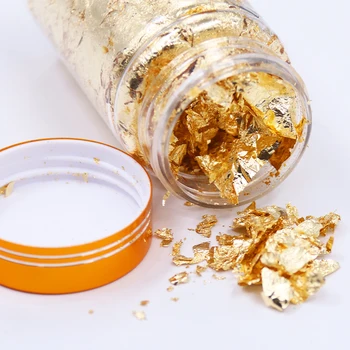 3g/Pudel Söödav Kuld Lehed Kuld-Helbed kuldne Foolium Värvimiseks Kullakiht Kunsti Crystal Dropshipping liimi Käsitöö Küünte Kaunistused