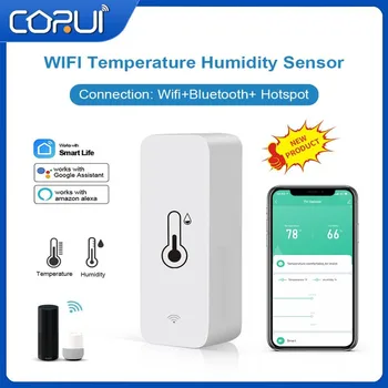 CORUI Mini Wifi Tuya Termomeeter Hygrometer Sensor Smart Siseruumide Temperatuuri ja Niiskuse Andur Tööd Alexa ja Google ' i Kodu