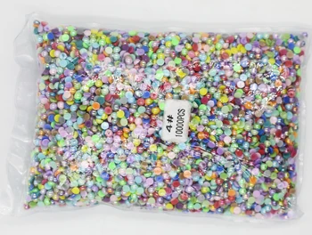 2mm,4mm,5mm,6mm,8mm,10mm,12mm Jelly Mix Värvid AB Korter tagasi ABS ringi Poole Pearl helmed, imitatsioon plastik poole pearl helmed