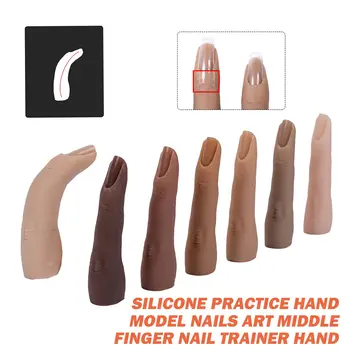 7,5 cm Silikoon Nail Art Koolituse Käsi Võltsitud Sõrme Looduslike Küünte Näpunäiteid, Maniküür Vahend Küünte Tava Mudel Ekraanil Sõrme Bendable