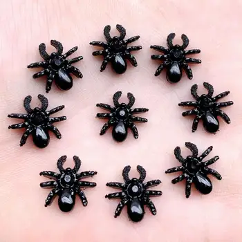 Tasuta kohaletoimetamine!Hulgi 600pcs Glitter Spider 3d Võlusid Ehted Vaik Dekoratsioonid, DIY Kleepsud Kõrvarõngad -HB58