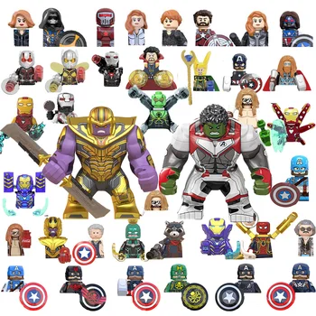 Lapsed Plokid Kapten Ameerika Kangelased Arvandmed Ehitusplokid Hulk Thanos Spider Man Tellised Mini Mänguasjad Lastele Jõulukinke