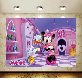 Daisy & Minnie Mouse Vinüül Kohandatud Isiku Tausta Tüdrukud Disney Cartoon Arvandmed Taust Seina Riie Sünnipäeva Teenetemärkide
