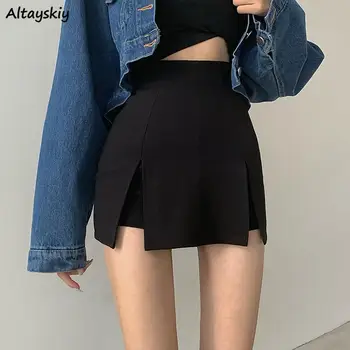 Naiste seelikud Must Moekas Bodycon Ins Kõik-mängu Streetwear Suve Naine Asümmeetriline Mini Seksikas korea Stiilne Kpop Faldas Y2k
