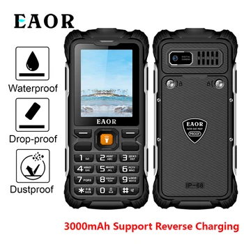 EAOR 2G Karm Telefon IP68 Vee - /tolmukindel Dual SIM-Kaardi Funktsioon Telefoni Push-nuppu, Telefon 3000mAh Toetada Vastupidine Laadimine