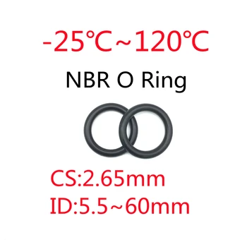 50tk Must O Rõngas Tihend CS 2.65 mm-ID 5.5 ~ 60mm NBR Auto nitriilkummist O Ring Tüüpi Korrosioon Õli Vastupidav Tihend Seib