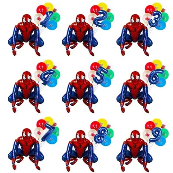 1 Komplekt Marvel Spiderman Iron Man Foolium Õhupallid 32inch Number 1-9 Täispuhutav Pall, Lapsed, Täiskasvanud Sünnipäev Teenetemärgi Õhu Golobs