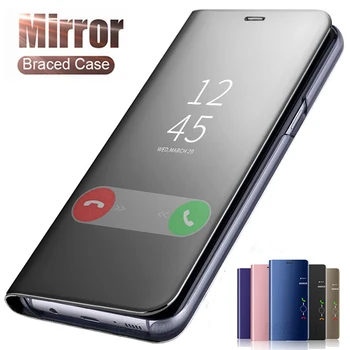 Luxury Smart Mirror Flip Phone Case For Samsung Galaxy S21 S22 Ultra S20 FE S10 S9 S8 Lisa 20 10 Pluss 9 8 A33 A53 A73 kõvakaaneline