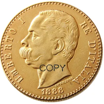 1884 1888 R Itaalia 50 Lire Kullatud Koopia Mündi