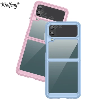 Pehme Läbipaistev Case For Samsung Galaxy Z Flip 4 Juhul Räni Color Back Cover For Samsung Z Flip4 Puhul Samsung Z Flip 4 5G