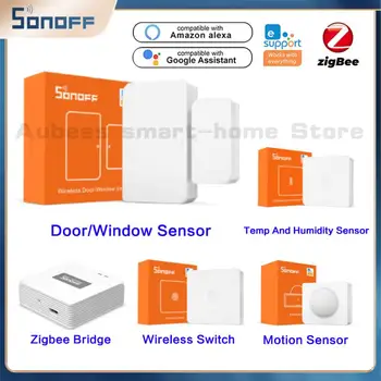 SONOFF Zigbee 3.0 ZB Ukse/Akna Andur/T&H Andur/Liikumisandur/Wireless Switch/Bridge Pro Tööd EWELink Alexa Google Kodu