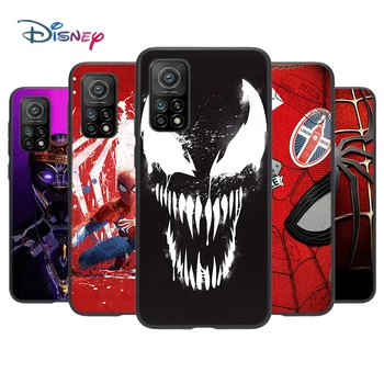 Marvel Venom Spiderman Jaoks Xiaomi Mi 12 11 10 10T 11T 9T Lisa 10 Ultra Pro Lite TPÜ Pehme Silikoon Musta Telefoni Juhul Funda Coque