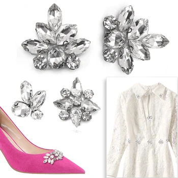 QIAO 5tk Kive Ornament Crystal Clear Iron kohta Teemant Kive Rõivaste Kotid Topp Kaunistused Tarvikud