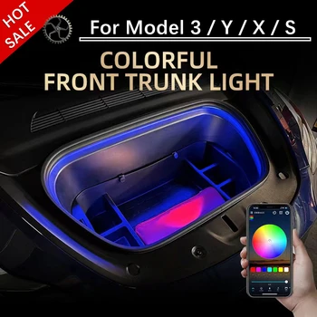 Reguleeritav värvi koos Bluetooth-funktsioon frunk Heledaks LED Riba Muudetud Valgustus Tesla Model 3 Y S X Veekindel