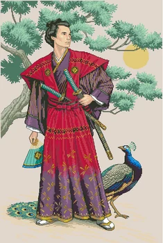 PUUVILL parima Kvaliteediga Armas Loendatud ristpistes Kit Võimas Samurai Aasia Jaapani Mees ja Paabulind Linnu vähe 03881
