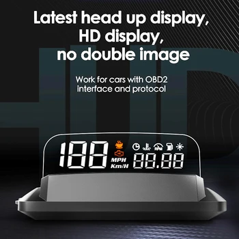 OBD2 HUD Peegel L3 Auto Head-Up Display-Esiklaasile Kiirus Projektor Digitaalne Spidomeeter Pardal Arvuti Kütuse Kilometraaži Temp