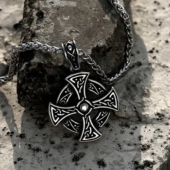 Uus Vintage Viking Keldi Sõlm Risti Kilp Amulett Ripats Mehed Köis Kett Jewlery Kingitused