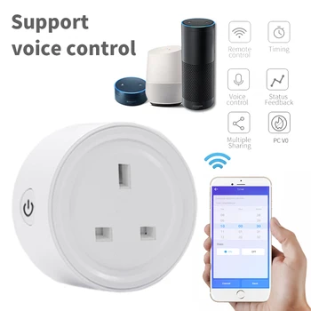 1tk WiFi Smart Socket Mobile Remote Control EWeLink APP Ajastus Plug hääljuhtimine Pesa UK Plug