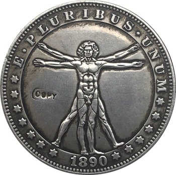 Hulkur Nikkel 1890-CC USA Morgan Dollar MÜNDI KOOPIA Tüüp 108