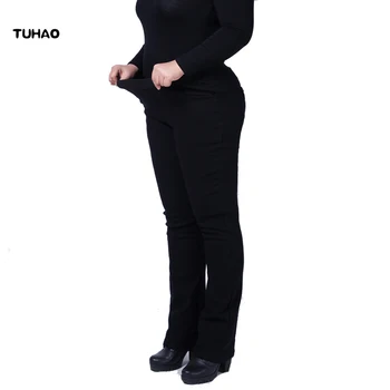 TUHAO kevadel pluss suurus 5xl 3xl 4xl Naiste Püksid Kõrge Vöökoht Püksid Musta mereväe Naine Elastsed püksid Pant YH21