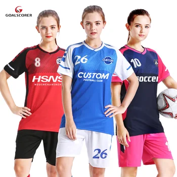 Hulgimüük Custom Personalized Tüdrukute Jalgpalli Särk Kvaliteetsed Naiste Jalgpalli Ühtne Hingav Soccer Jersey Naine S103