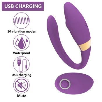OLO Sex Shop 10 Režiimid U Kujuga Vibraator Laadimine USB Traadita Dildo Vibraatorid Topelt Vibreeriv Sugu Mänguasi Naistele G Spot Stimuleerida