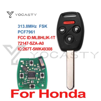 YOCASTY 313.8 MHz 4 Nupp Puldi Auto Võti Fob Honda Accord EX Civic SI Hübriid PCF7961 Kiip MLBHLIK-1T N5F-S0084A Nr Märk