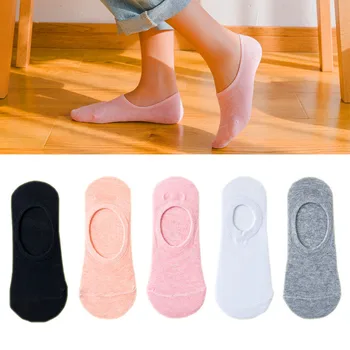 5 Paari Naiste Sokid Naiste Puuvillased Sokid Suvel Uusi Tahke Ei Näidata, Vabaaja Sokid Candy Värvi Armas Daamid Õpilased Tüdrukud Paat Sokid
