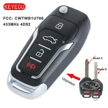 Keyecu Uuendatud Flip Remote Auto Võti Fob 433MHz 4D82 Kiip 4 Nuppu Subaru Metsnik Impreza 2012-2017 FCC: CWTWB1U766