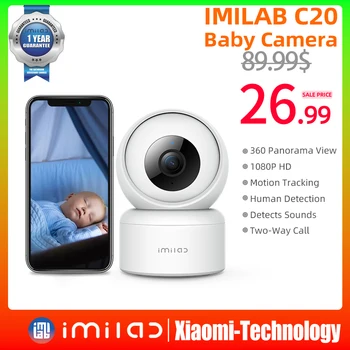 IMILAB C20 Home Security Camera, WiFi, 1080P HD-Sise IP CCTV Beebi Nukk 360°Vedio Järelevalve Night Vision Webcam Tööd Alexa