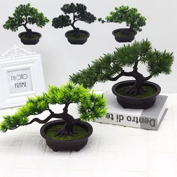 Home Decor Kunstlik Taim, Lill Võltsitud Mänd bonsai Tõetruu Käsitöö Asjade Pot Rohelus Tarvikud elutuba Teenetemärgi