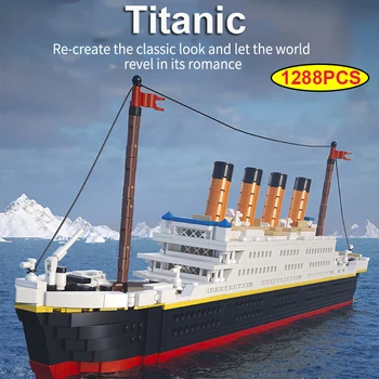 RMS Titanic Reisi laevaga Laev Romantika ehitusplokid 3D 1288PCS Koguda Telliseid Haridus Mudel, Mänguasjad, Kingitused Lastele Poiss