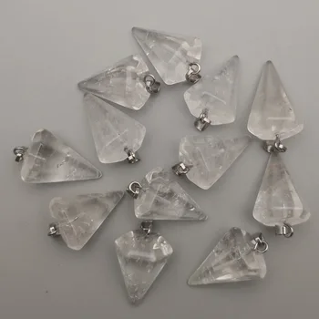 mood looduslikust kivist pendel Looduslik kristall Koonus võlusid ripats ehete tegemise 12tk/palju vaba shipping Hulgimüük