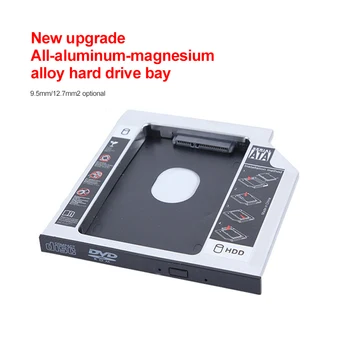 12.7/9.5 mm Alumiinium Hard Disk Drive Bay Universal 2.5 2. Ssd Hd SATA Kõvaketta HDD Caddy Komplektid Adapter Lahe CD-DVD