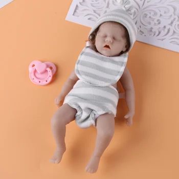 6 Tolli Uuestisündinud Baby Doll Tõetruu Vastsündinu Kogu Keha Silikoonist Mini Armas Nägu Väikelapse Bebe Nukk Lastele Anti-Stress Kingitus