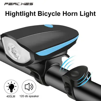 Jalgratta Laterna Valgus Front koos Sarv, USB Laetav Lamp, Jalgrattasõit Lamp Elektroonilise Roller Bell Taskulamp MTB Bike Tarvikud